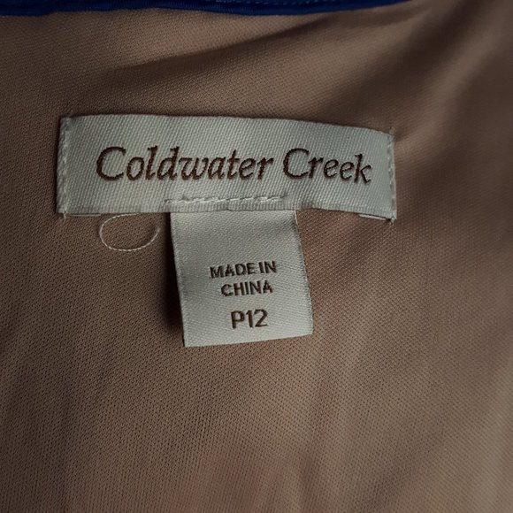 Coldwater Creek Women p12 Royal Blue Lace Overlay Lined Dress - Picture 10 of 12